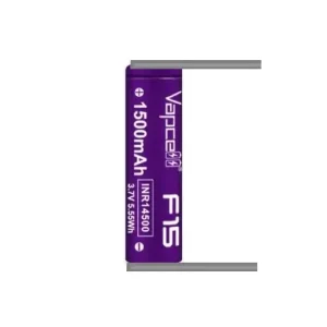 Acumulator 14500 cu lamele sudate in U 3.7V VAPCELL F15 INR14500 1500mAh descarcare 3A