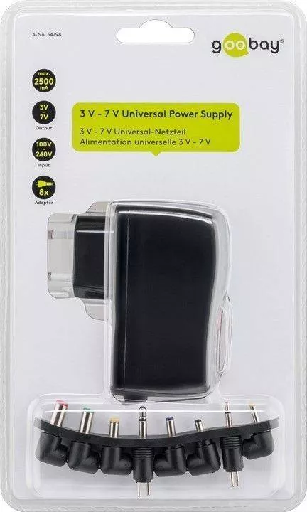 Adaptor alimentator universal in comutatie 3-7V 2.5A 2500mA Goobay - imagine 2