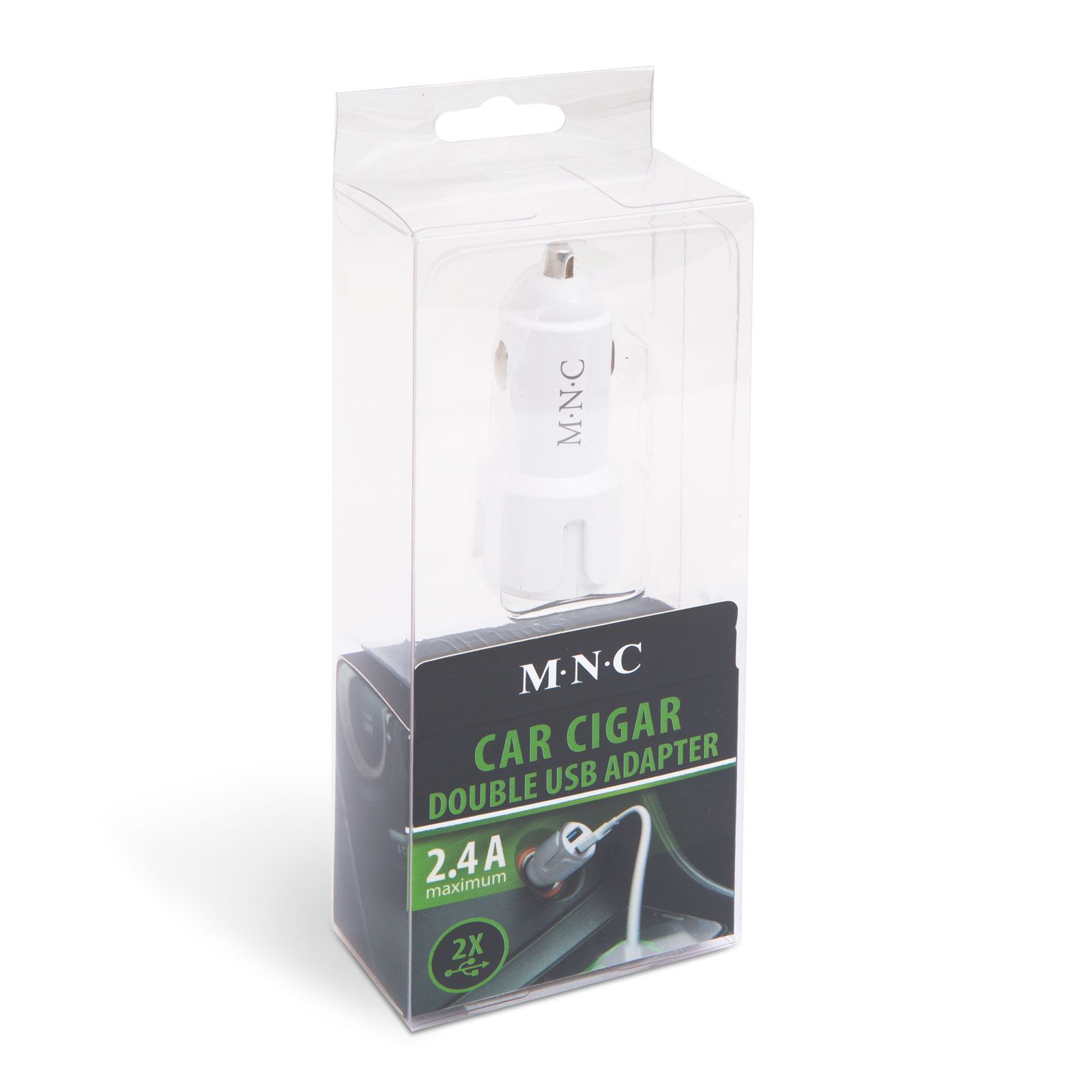 Adaptor auto bricheta 12-24V - 2x USB 2.4A alb 54931WH M`N`C - imagine 3