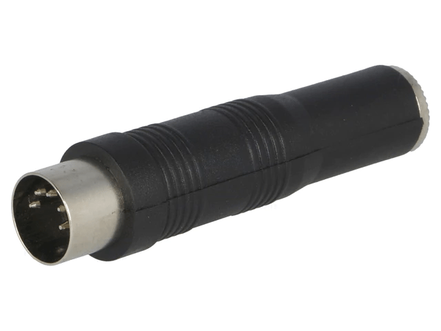 Adaptor DIN 5pin mufa tata - mama Jack 6.3 mm soclu 180 grade stereo PIN 5 JC63G-DIN5W - imagine 2
