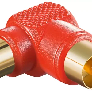 Adaptor RCA tata 90 grade - RCA mama contacte aurite Goobay