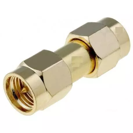 Adaptor SMA tata din ambele parti drept aurit - imagine 2