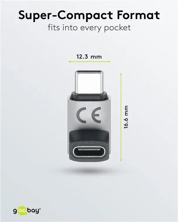 Adaptor USB-C3.1 mama - USB-C tata vertical la 90 scurt Thunderbolt 3 /4 Goobay 74444 - imagine 4