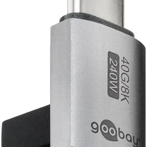 Adaptor USB-C3.1 mama - USB-C tata vertical la 90 scurt Thunderbolt 3 /4 Goobay 74444