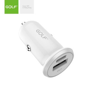 Alimentator incarcator auto 12-24V la 1x USB QC +1x 3A FastCharge USB Type C PD alb GF-C7 Golf