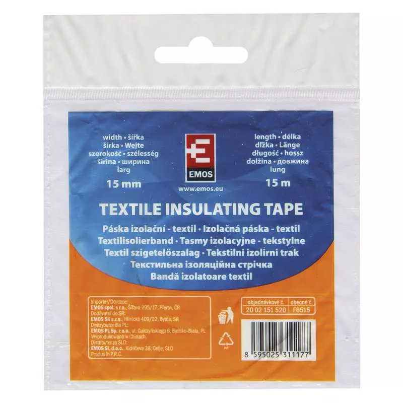 Banda adeziva izolatoare textila 15m x 15mm negru F6515 EMOS - imagine 2