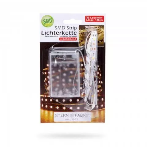 Banda LED x30 1m alb cald +cablu 0.8m cu baterie 3x AA Family Decor - imagine 3