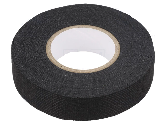 Banda textila W 19mm L 15m Thk 0.13mm acril modificat negru 3730 TKANINOWA PARCIANA 19MM-15M