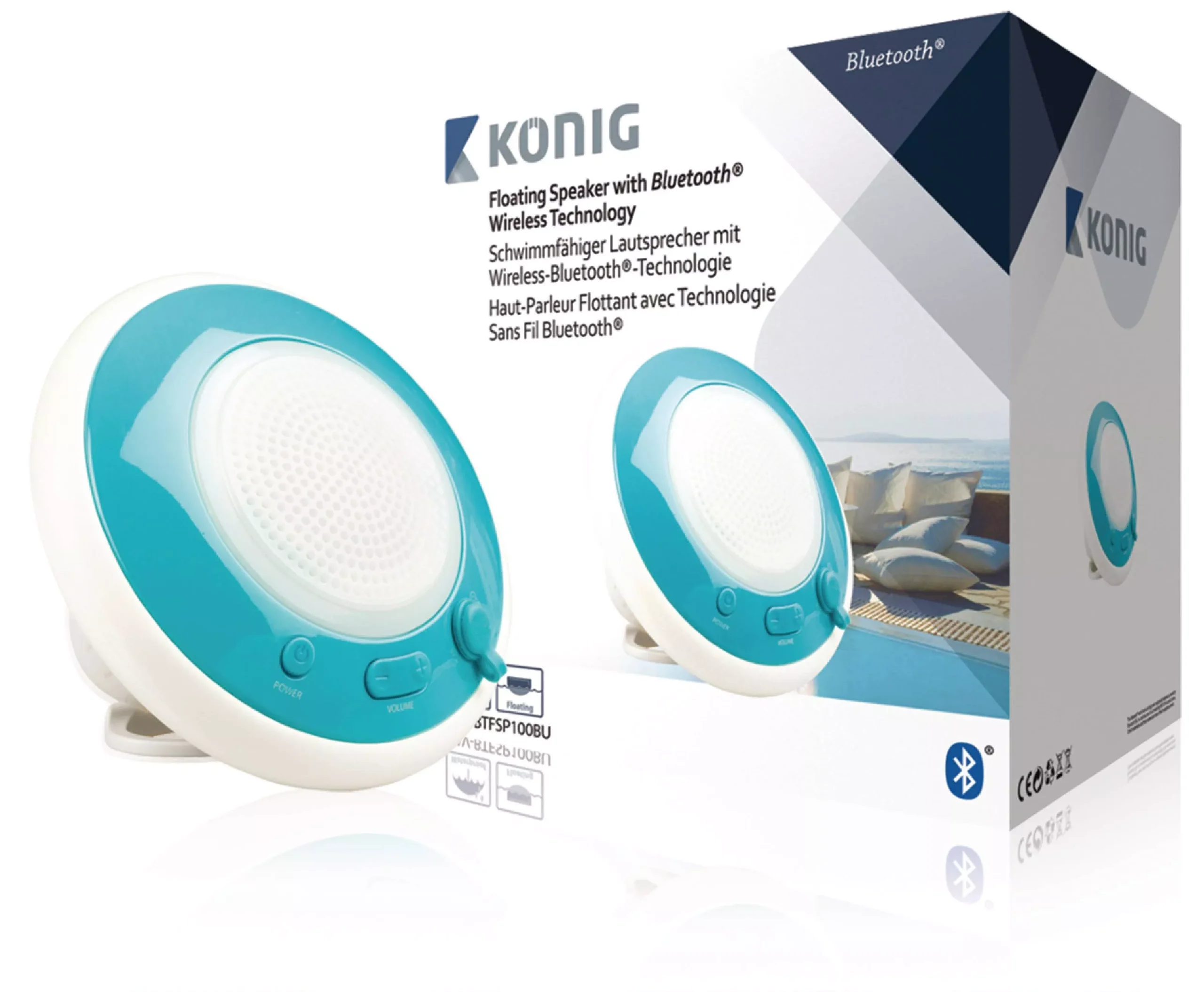 Boxa Bluetooth impermeabila albastra Sweex 3W - imagine 4