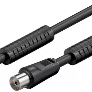 Cablu antena Coaxial tata - Coaxial mama 5m negru Goobay