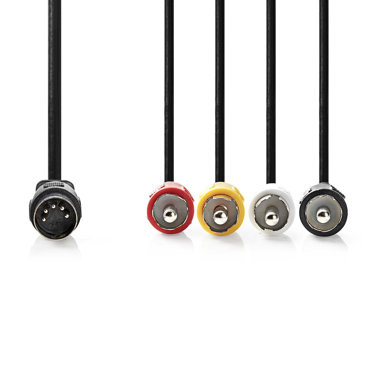 Cablu audio DIN 5pin tata - 4x RCA tata 1m Nedis CAGL20400BK10 - imagine 2