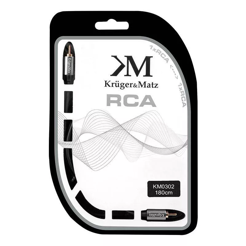 Cablu audio RCA 1.8m Profesional Kruger&Matz - imagine 2
