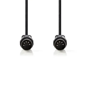 Cablu audio stereo DIN 5p tata - 5p DIN tata 3m negru Nedis CAGL20000BK30