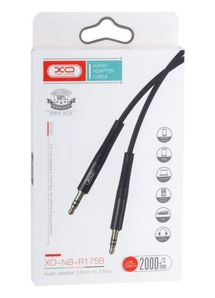 Cablu audio stereo SLIM 2m Jack 3.5 mm - Jack 3.5 mm negru XO-NB-R175B - imagine 2