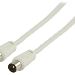 Cablu coaxial antena TV tata - TV tata 5m alb dublu ecranat Valueline