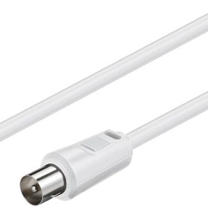 Cablu COAXIAL TV antena 1.5m tata-tata 75 ohm 70DB Dublu ecranat CCS alb 68145 Goobay