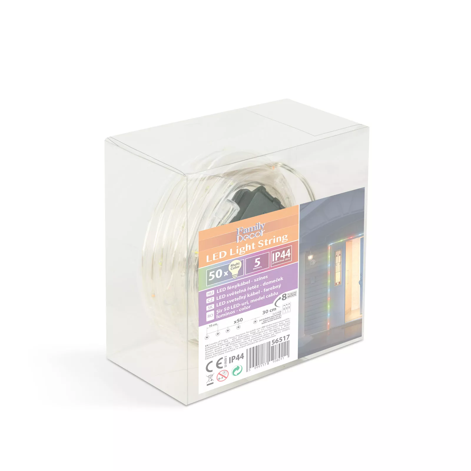 Cablu de lumina LED 50 LED-uri 5metri culoare 3x AA IP44 - imagine 3