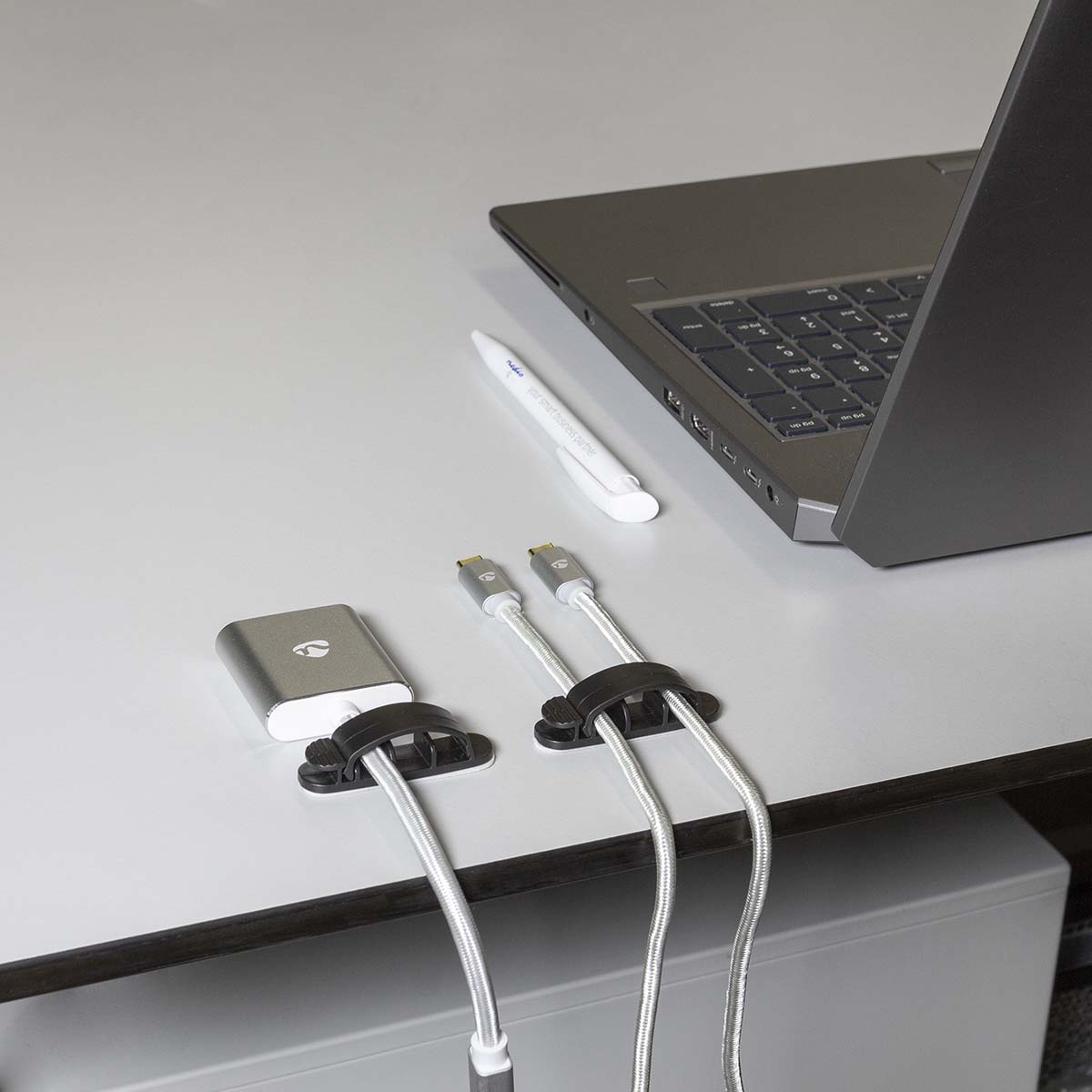 Cablu de management cu Clip Blocat 3buc 3 sloturi cablu max 7.5 mm negru Nedis - imagine 2