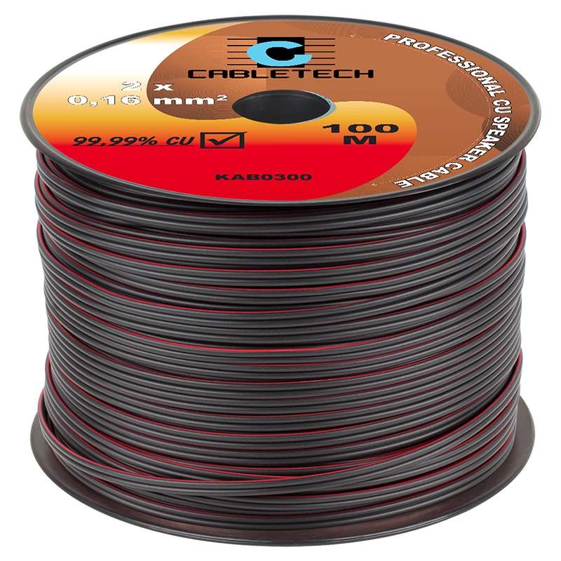 Cablu difuzor rosu/negru 2x0.16mm cupru 1m Cabletech KAB0300 - imagine 2