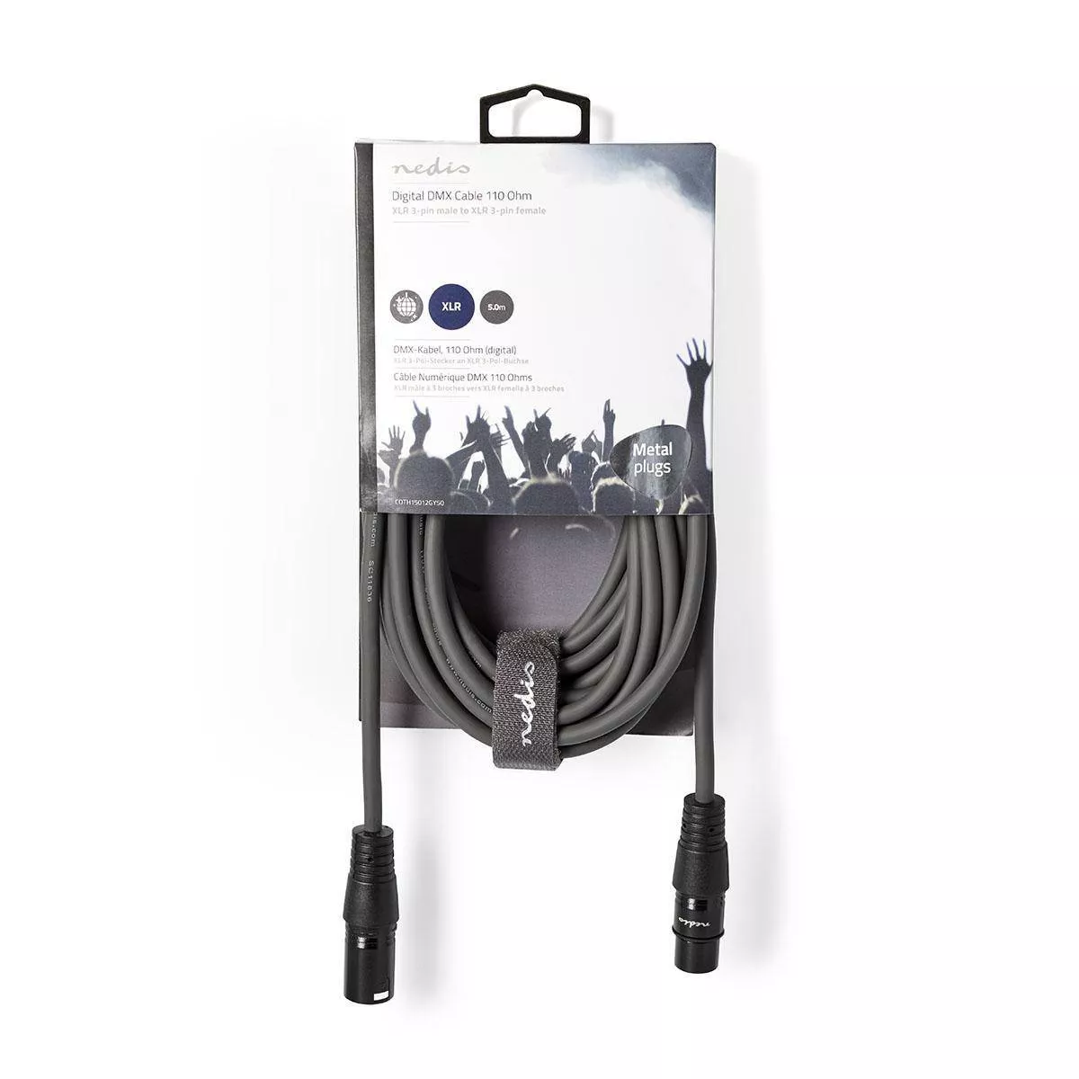 Cablu digital XLR 3 Pini tata - XLR 3 Pini mama 5m gri Nedis - imagine 3