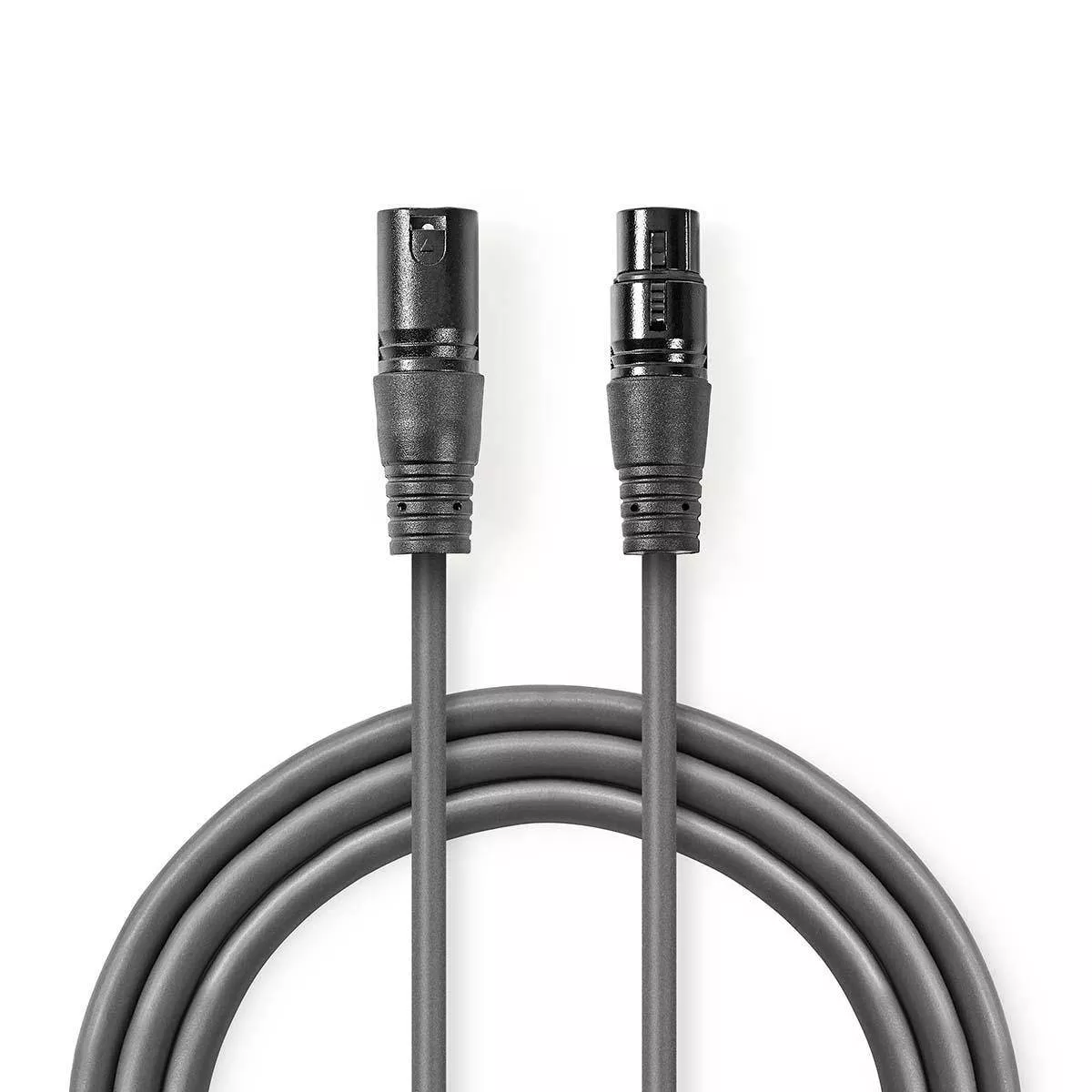 Cablu digital XLR 3 Pini tata - XLR 3 Pini mama 5m gri Nedis