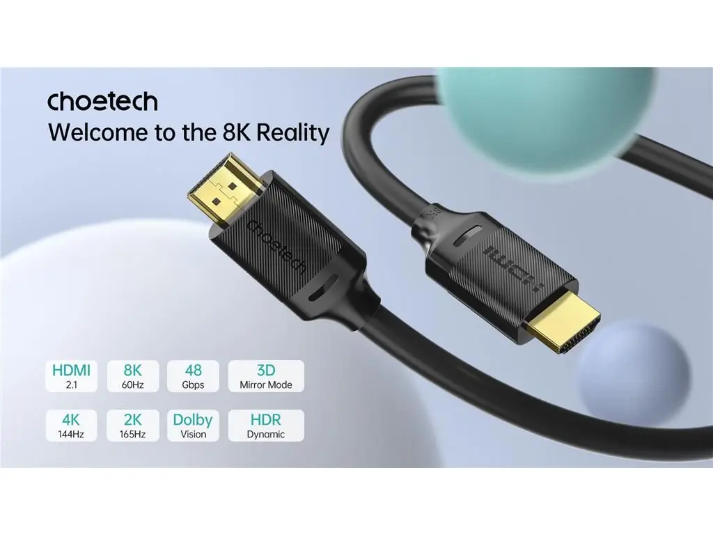 Cablu HDMI - HDMI Choetech XHH-TP20 2m 8K60Hz 4K144Hz 2K165Hz - imagine 2