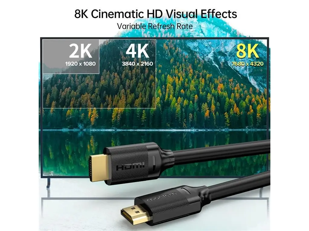 Cablu HDMI - HDMI Choetech XHH-TP20 2m 8K60Hz 4K144Hz 2K165Hz - imagine 3