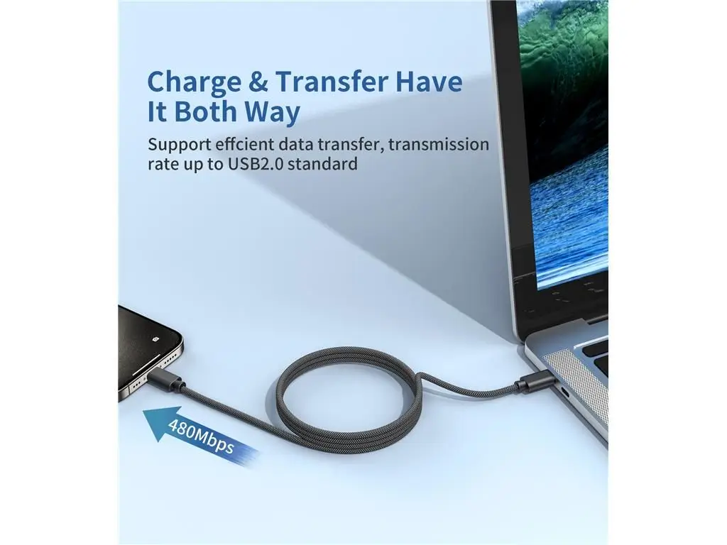 Cablu magnetic date / incarcare USB-C - USB-C Choetech XCC-1051-BK 1.8m PD3.1 240W negru - imagine 6