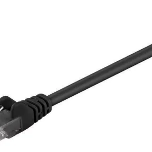 Cablu pach retea CAT5e UTP 2x RJ45 0.5m negru CCA neecranat Goobay
