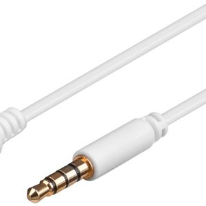 Cablu prelungitor 5m AUX casti 4-pin JACK 3.5 mm STEREO aurit mama-tata AWG28 cupru alb 62364 Goobay