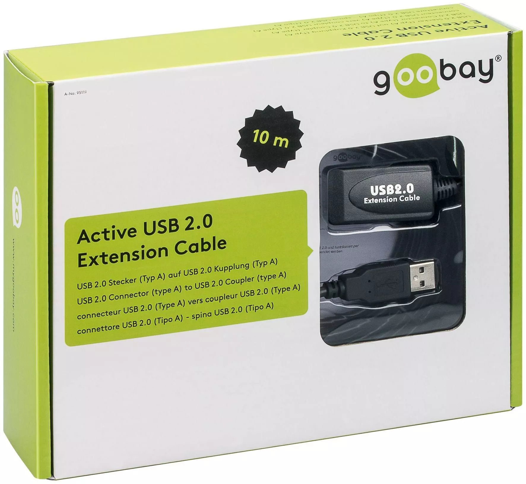 Cablu prelungitor USB 10m extensibil 20m Goobay - imagine 2
