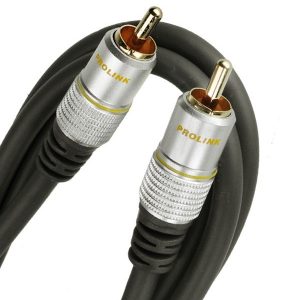 Cablu RCA mufa tata x1 din ambele parti 1.2m aurit negru PROLINK TCV3010-1.2