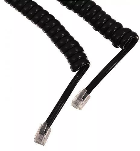 Cablu receptor telefon fix spiralat 2m RJ10 4P4C CCS negru Well