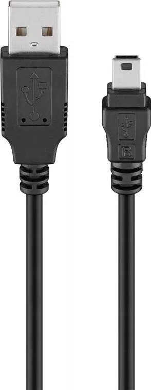 Cablu USB A tata la mini USB tata 1.8m Goobay - imagine 2