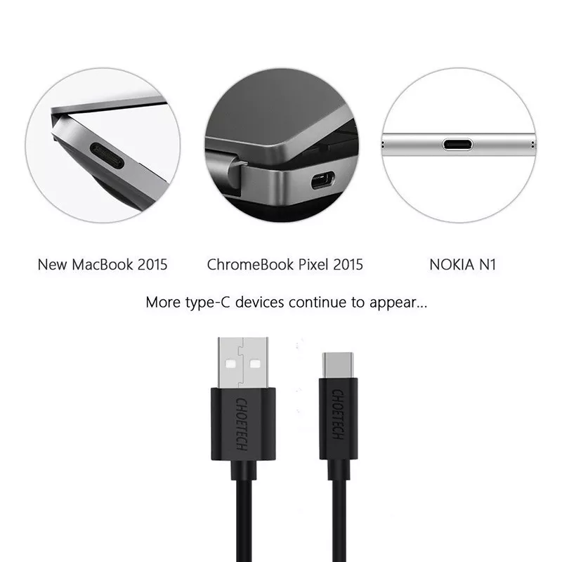 Cablu USB-A - USB TYPE C 3m 2.4A negru Choetech AC0004 - imagine 2