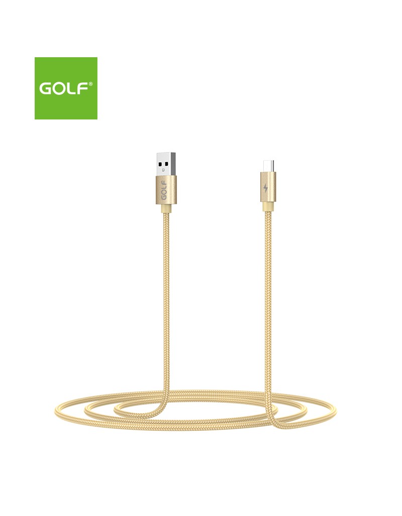 Cablu USB la micro USB 1m Golf Data Sync Quick Charge 5A auriu GC-76m - imagine 2