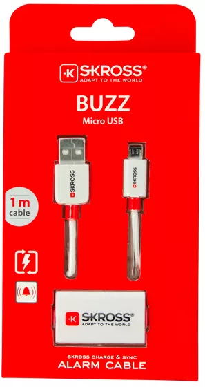 Cablu USB Skross Buzz Line A tata - micro USB A tata 1m alb - imagine 2