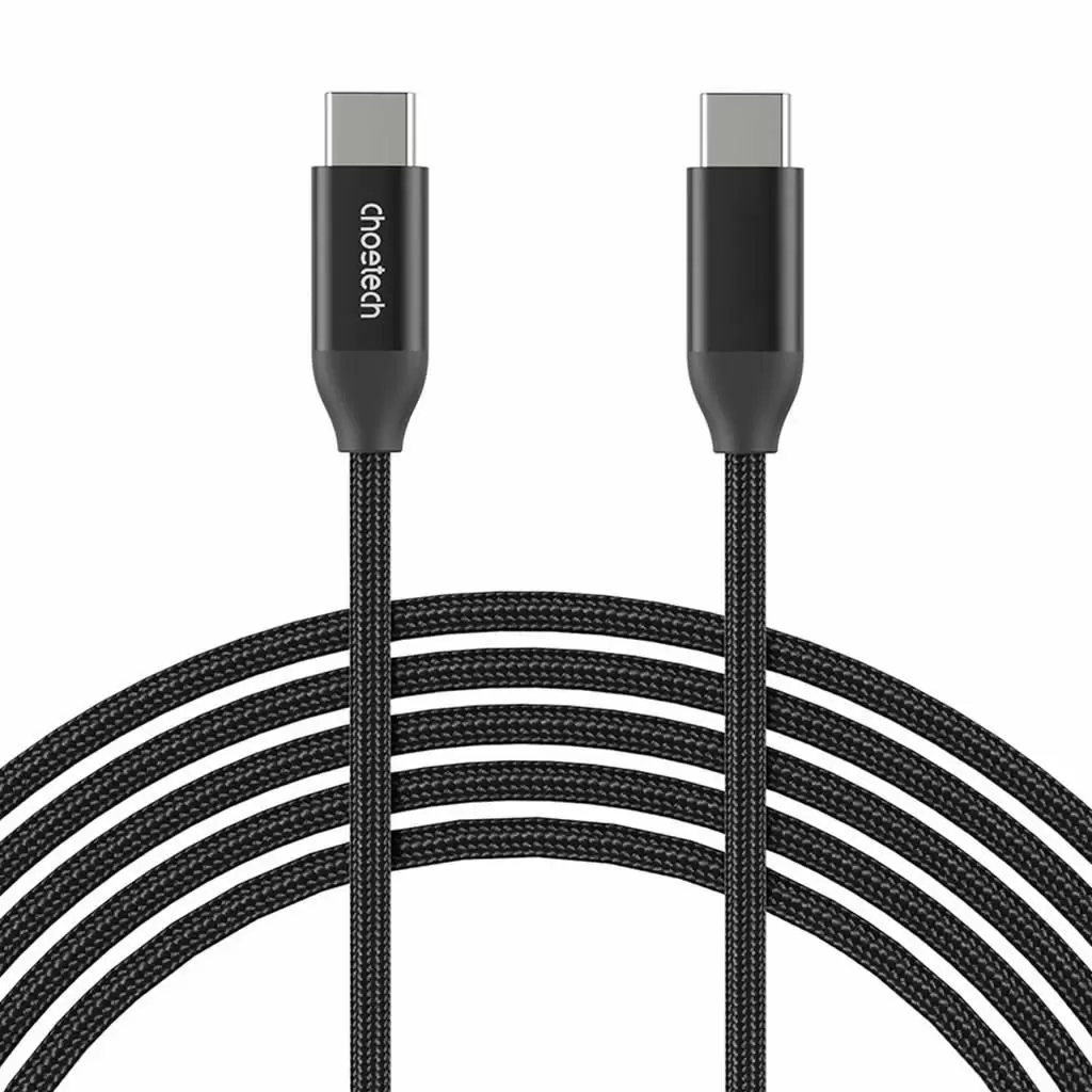 Cablu USB type C - USB type C PD 240W 5A 1m negru textil Choetech XCC-1035-BK - imagine 3