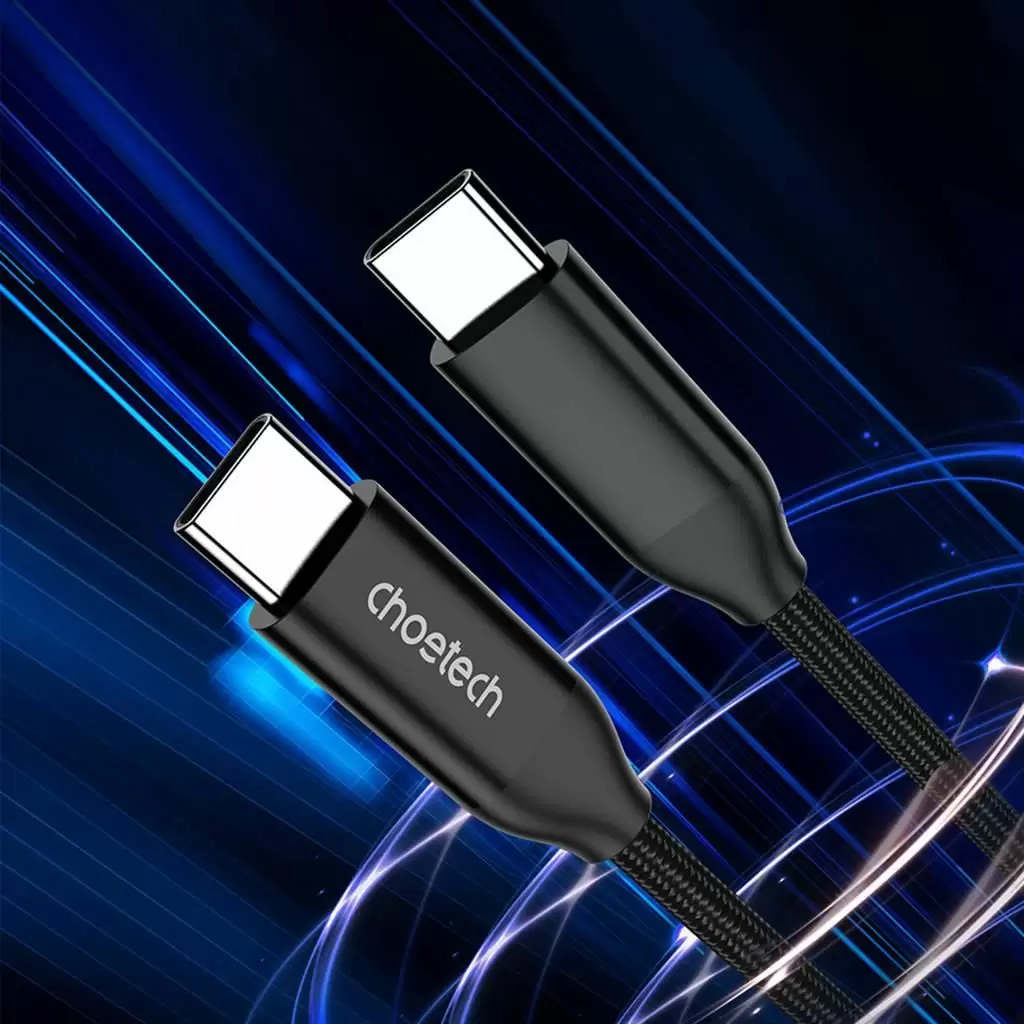 Cablu USB type C - USB type C PD 240W 5A 1m negru textil Choetech XCC-1035-BK - imagine 2