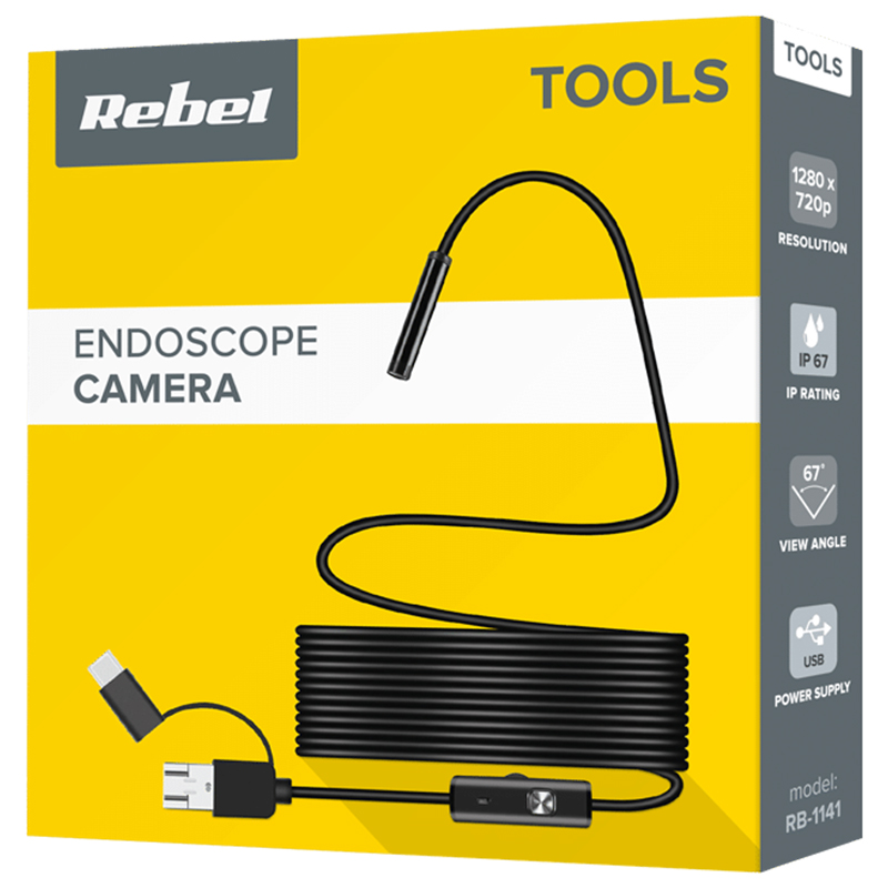 Camera inspectie endoscop 1280x720p IP67 USB/Micro USB/USB type C android/windows REBEL RB-1141 - imagine 7