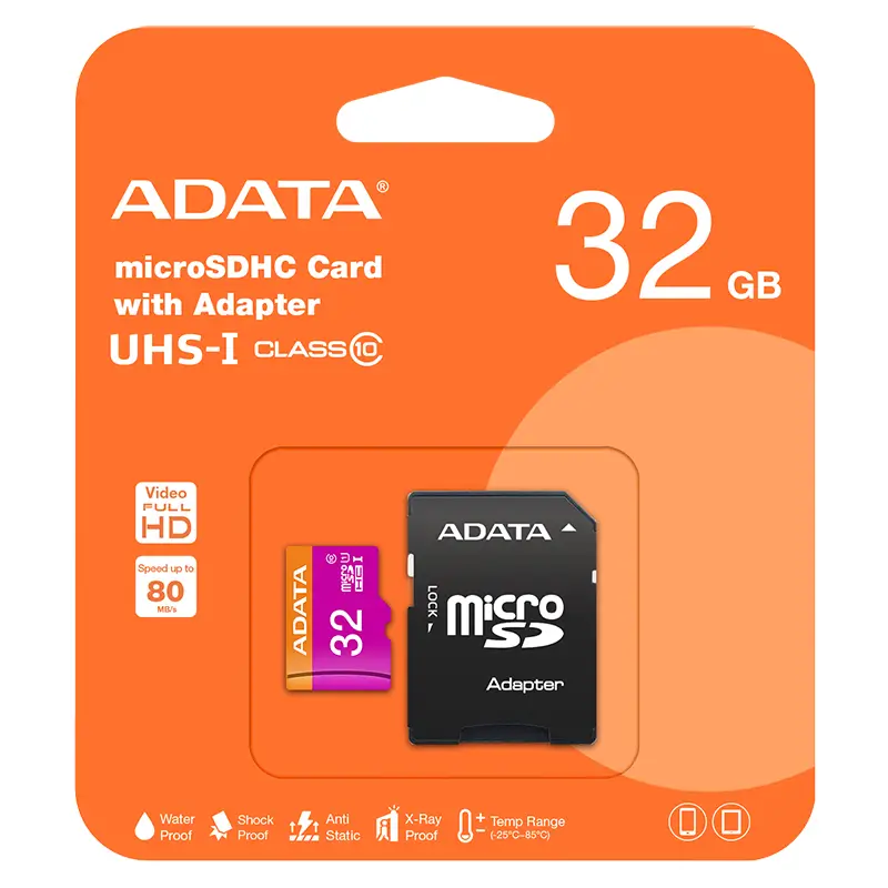 Card microSDHC 32GB USH-I Clasa 10 cu adaptor SD ADATA