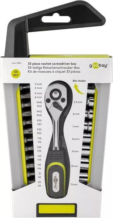Cheie tubulara cu clichet cu 24 biti si 7 tubulare Goobay - imagine 6