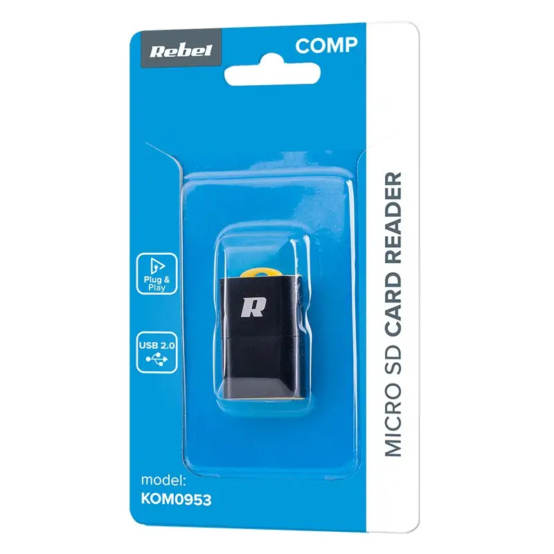 Cititor carduri MicroSD negru R60 REBEL KOM0953 - imagine 4