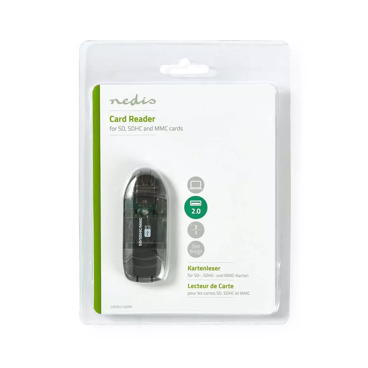 Cititor de carduri Nedis USB 2.0 - SD SDHC MMC - imagine 4