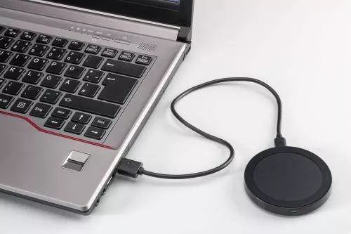 Incarcator wireless plat (S) pentru smartphone/dispozitiv compatibil Qi negru Goobay - imagine 4