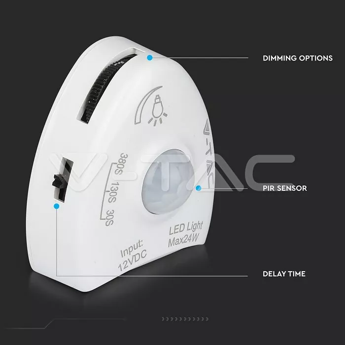 Kit banda LED cu senzor de miscare pentru iluminat pat 3000K (DOUBLE) 2m 260lm IP20 V-TAC - imagine 7