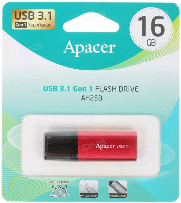 Memorie flash USB 3.1 16GB Apacer rosu AH25B - imagine 2