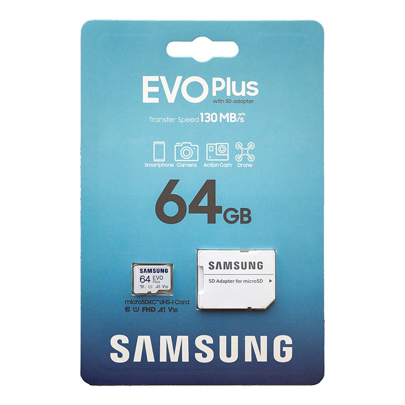 MicroSDHC UHS-1 CARD +adaptor SD 64GB 130MB/s EVO PLUS SAMSUNG MB-MC64KA/EU - imagine 2