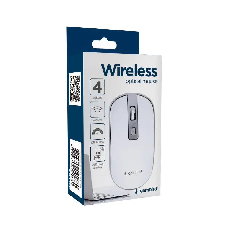 Mouse wireless 1600DPI USB GEMBIRD MUSW4B06WS - imagine 3