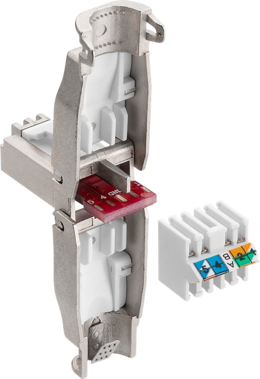 Mufa tata RJ45 CAT6A STP metal ecranata cablu max. 9mm AWG 22 - AWG 24 montare fara cleste 38292 Goobay - imagine 2